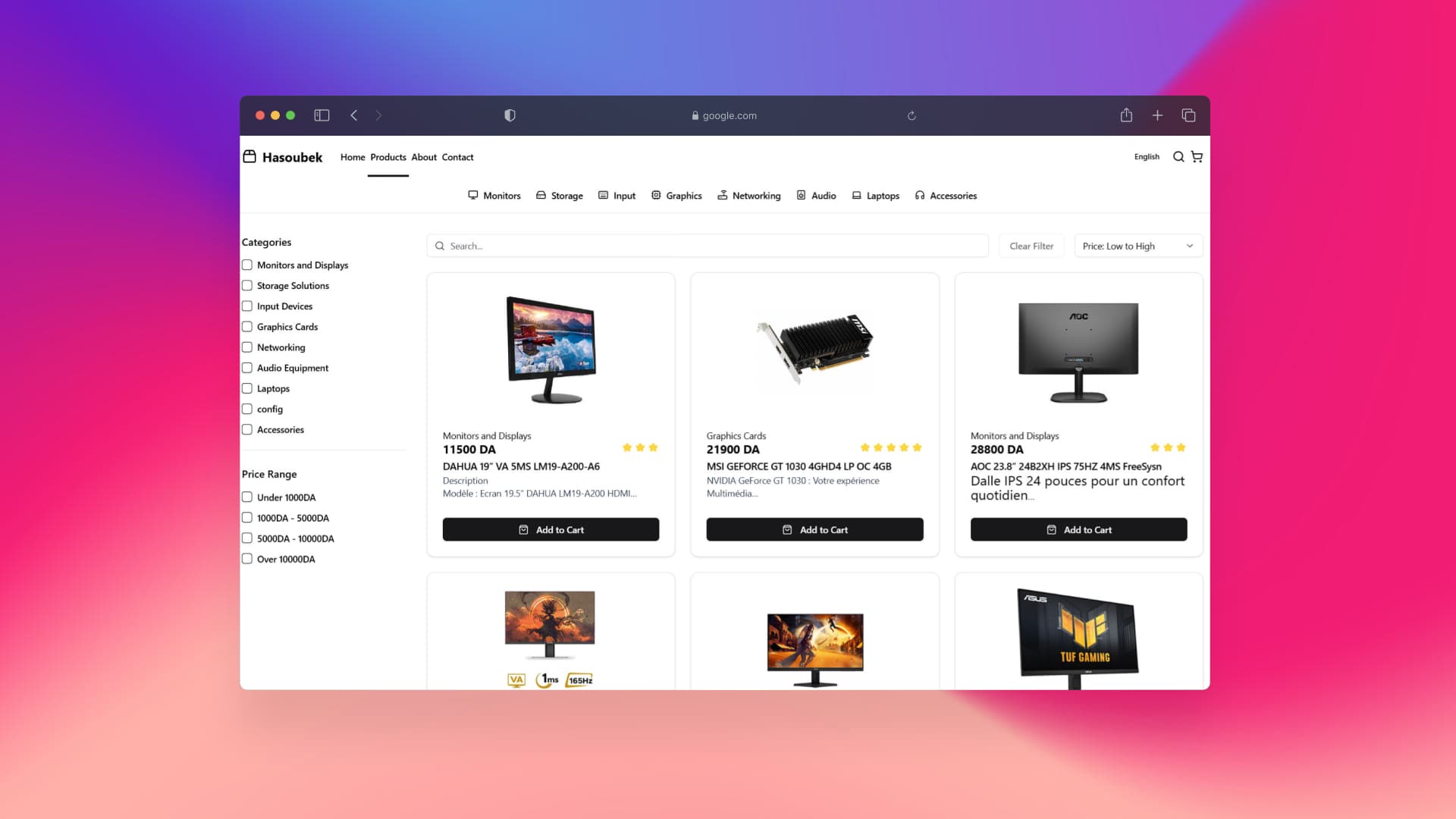 products page